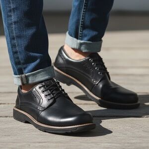 Merrell Realm Black Leather Oxfords Size 10